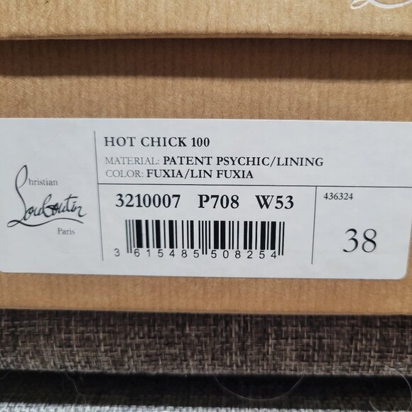 BRAND NEW LOUBOUTIN Metallic Pink Patent Hot Chick 100 Pump IT 38 New &Box &Bag - Picture 15 of 16